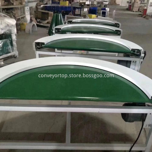 Customized 90 Degree Curved Belt Conveyor System